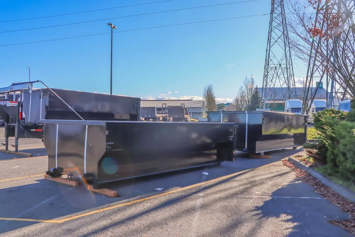 Roll-off dumpster ready for waste disposal at job site for Estate Cleanout Dumpster Rental in Peekskill